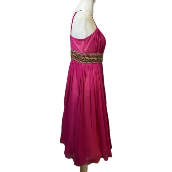 Adrianna Papell Evening Pink Thin Strap Silk Dress – Size 4 - Picture 3 of 10